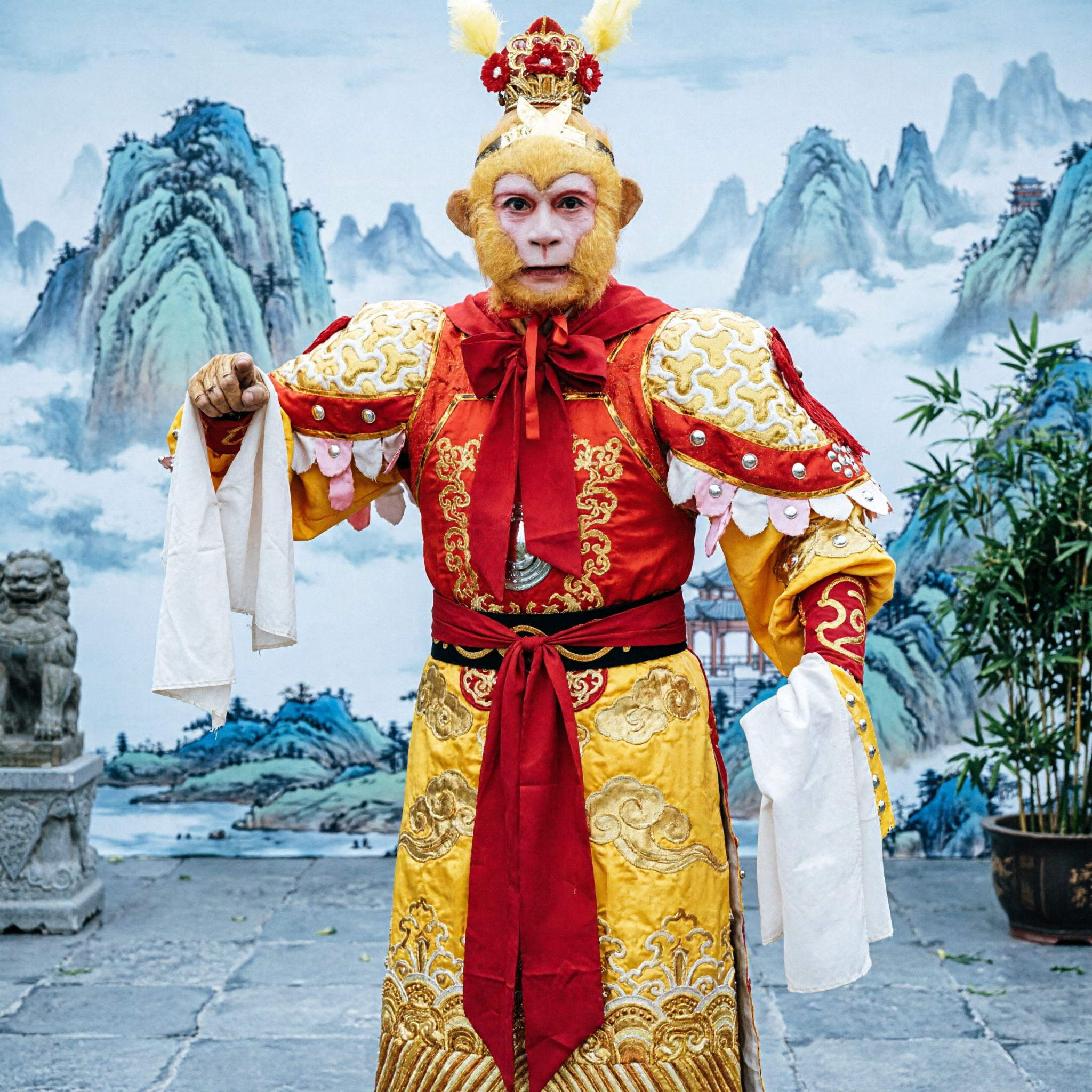 Traditional Chinese Monkey King Sun Wukong Costume Full Set Journey to the West Cosplay Outfit for Men