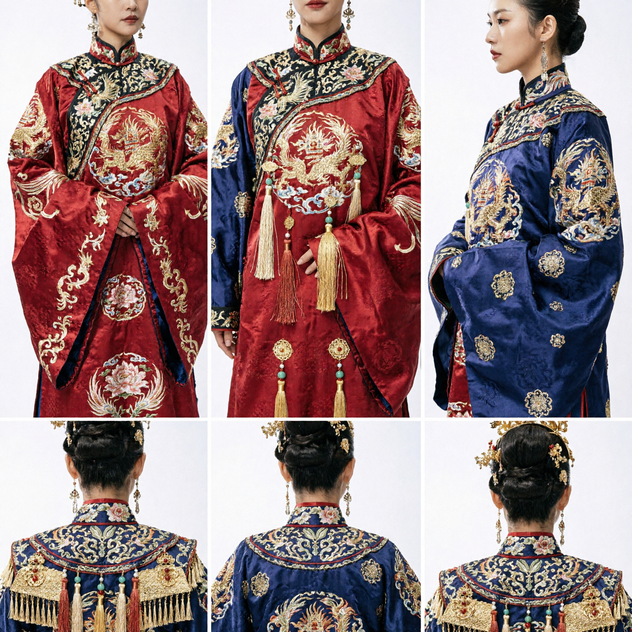 Chinese Traditional Wedding Dress Red Ming Dynasty Hanfu Bride Costume with Gold Embroidery for Women