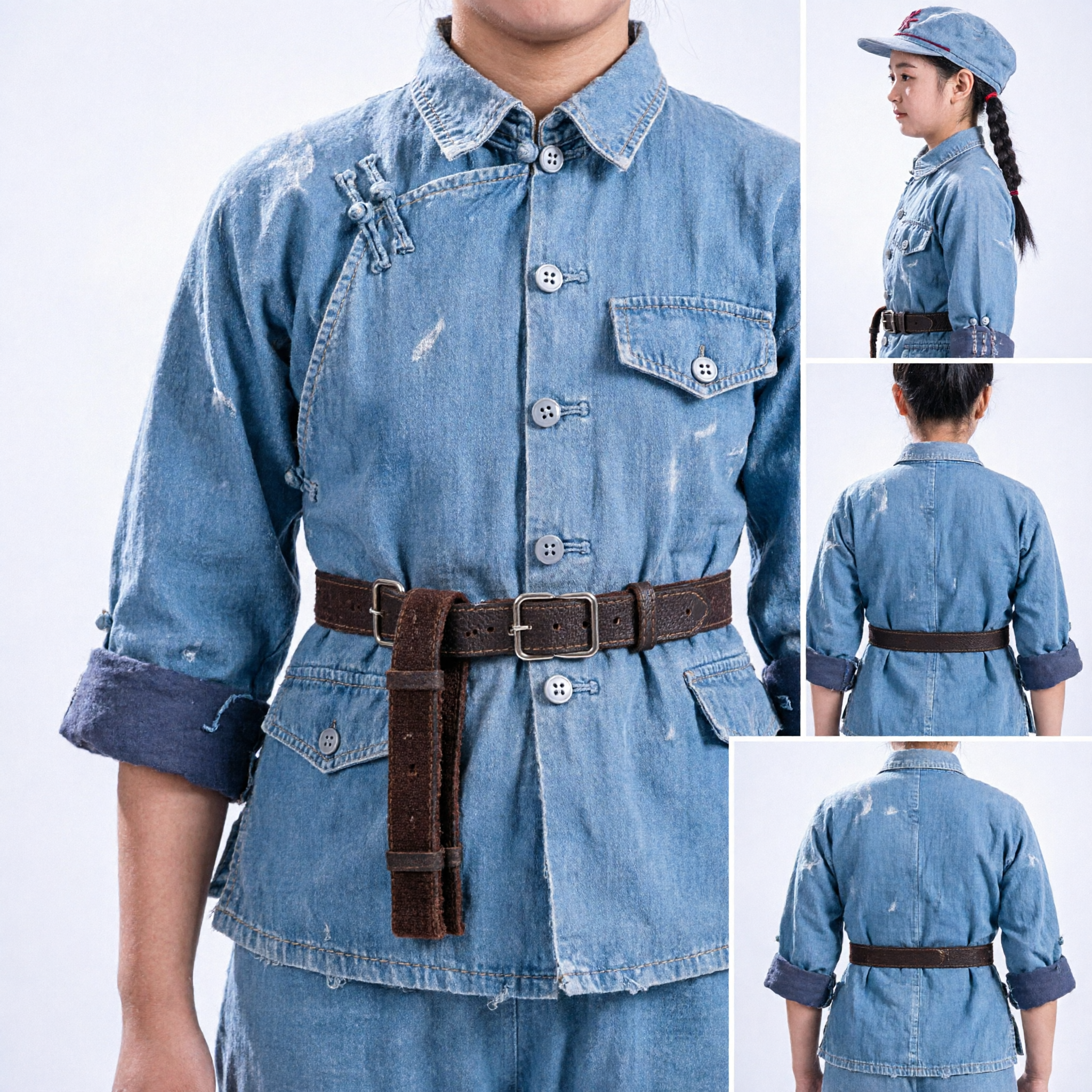 Children Little Red Army Soldier Costume Girls Stage Performance Chinese Revolutionary Dance Uniform Set