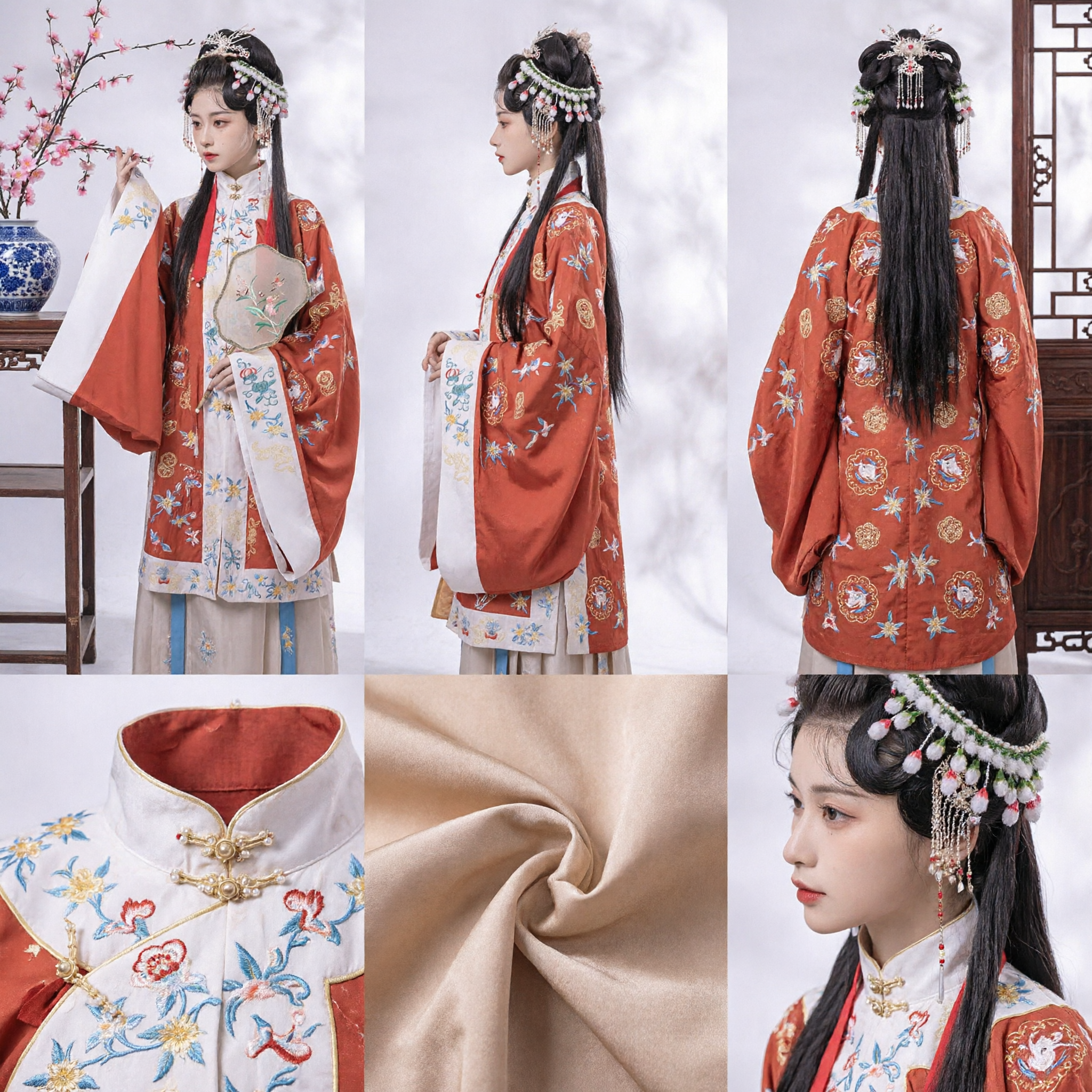 Traditional Chinese Hanfu Ming Dynasty Style Embroidered Robe Ancient Costume for Women Formal Occasions