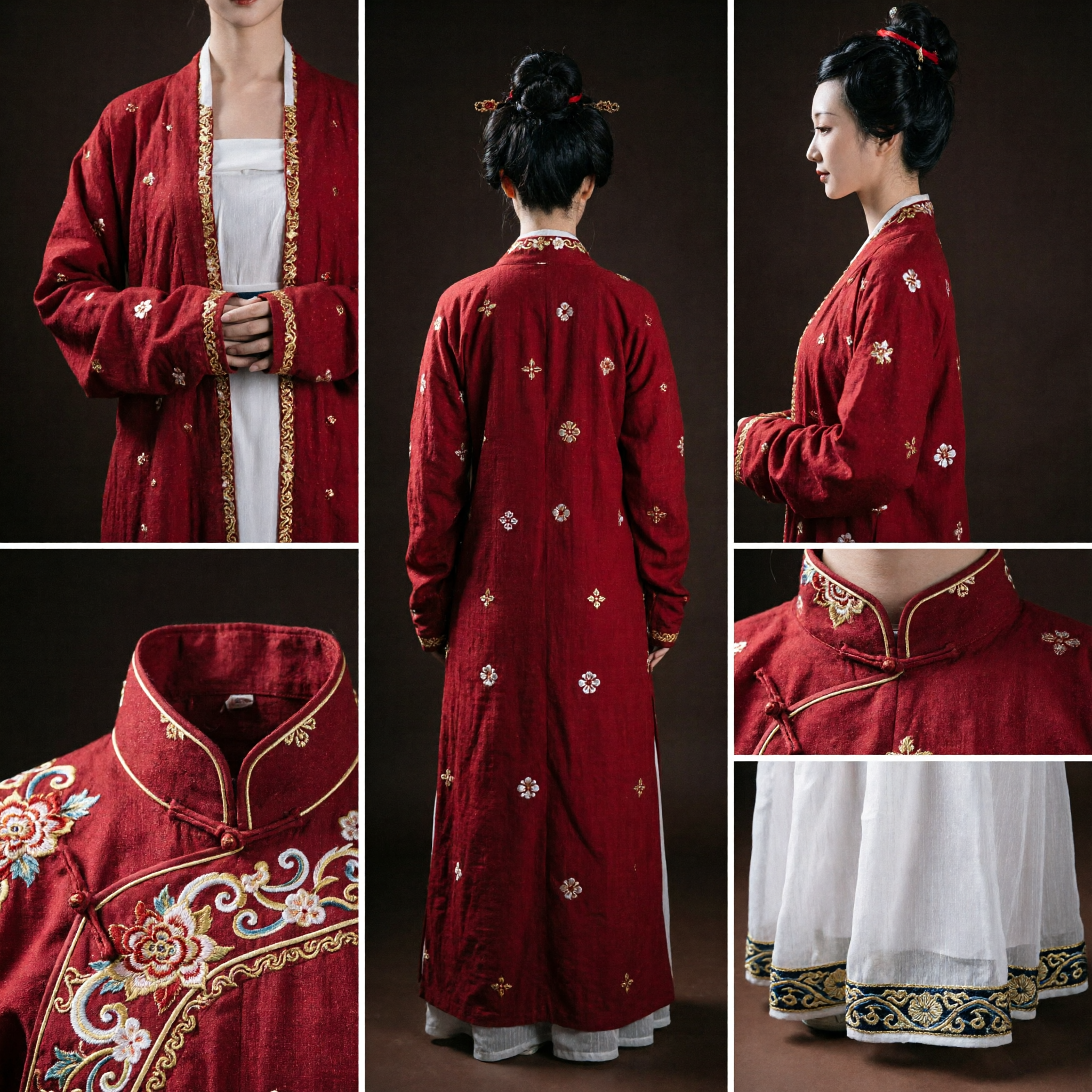Traditional Chinese Tang Dynasty Hanfu Red Robe Set Ancient Historical Costume for Women Cultural Events