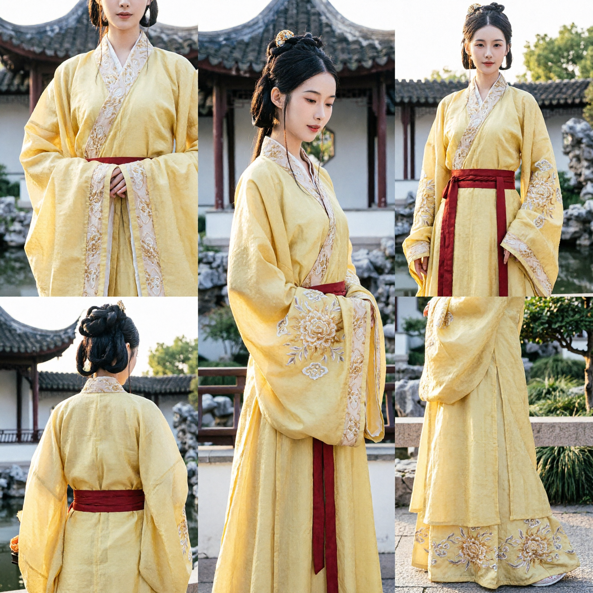 Elegant Yellow Chinese Hanfu Traditional Tang Dynasty Ancient Costume for Women Historical Cosplay Dress