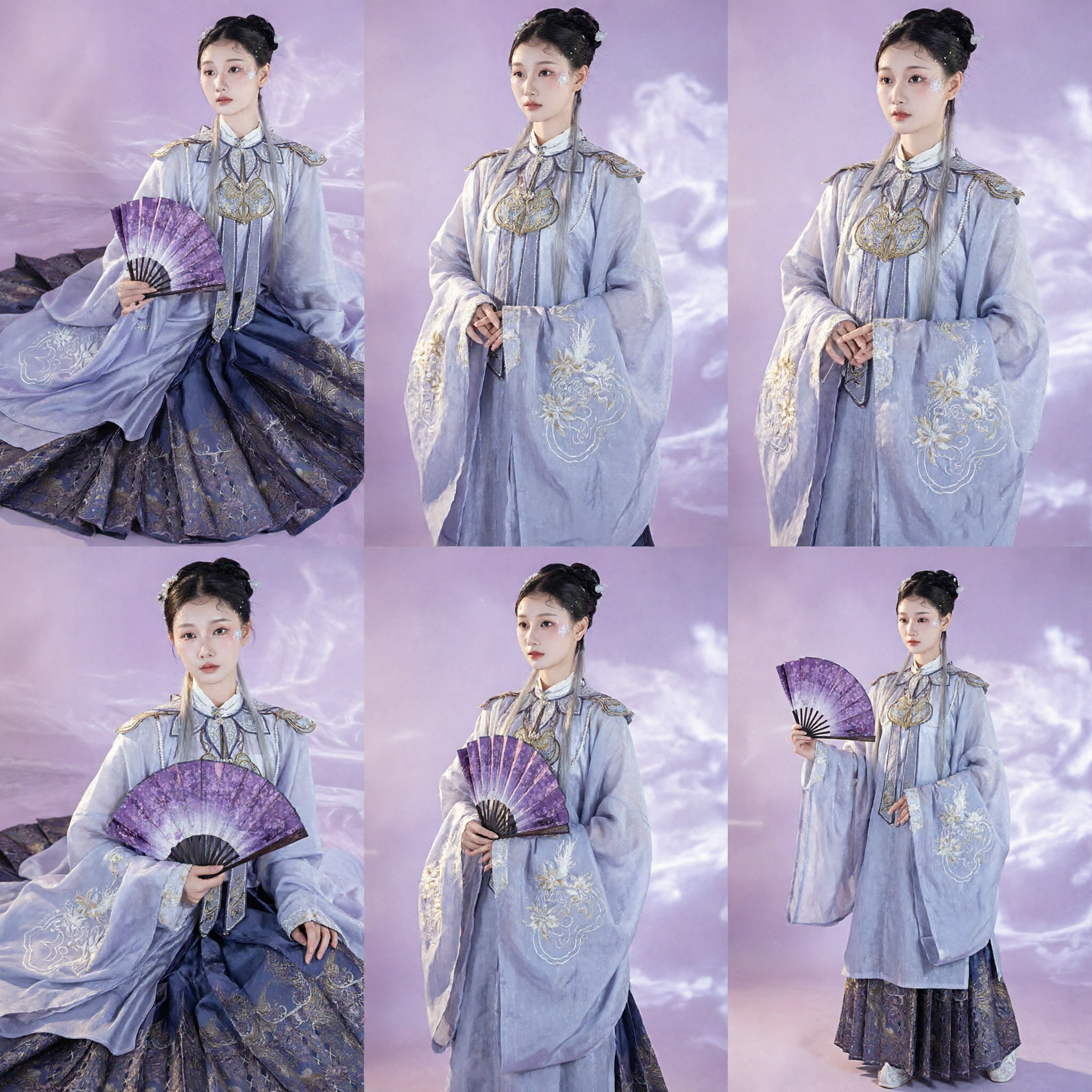 Elegant Purple Chinese Hanfu Traditional Costume Ancient Ming Dynasty Style Fairy Dress for Women