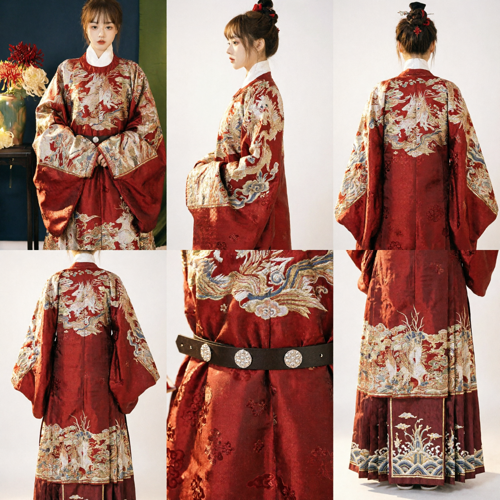 Traditional Chinese Red Hanfu Ming Dynasty Dragon Embroidery Robe Ancient Wedding Costume for Women