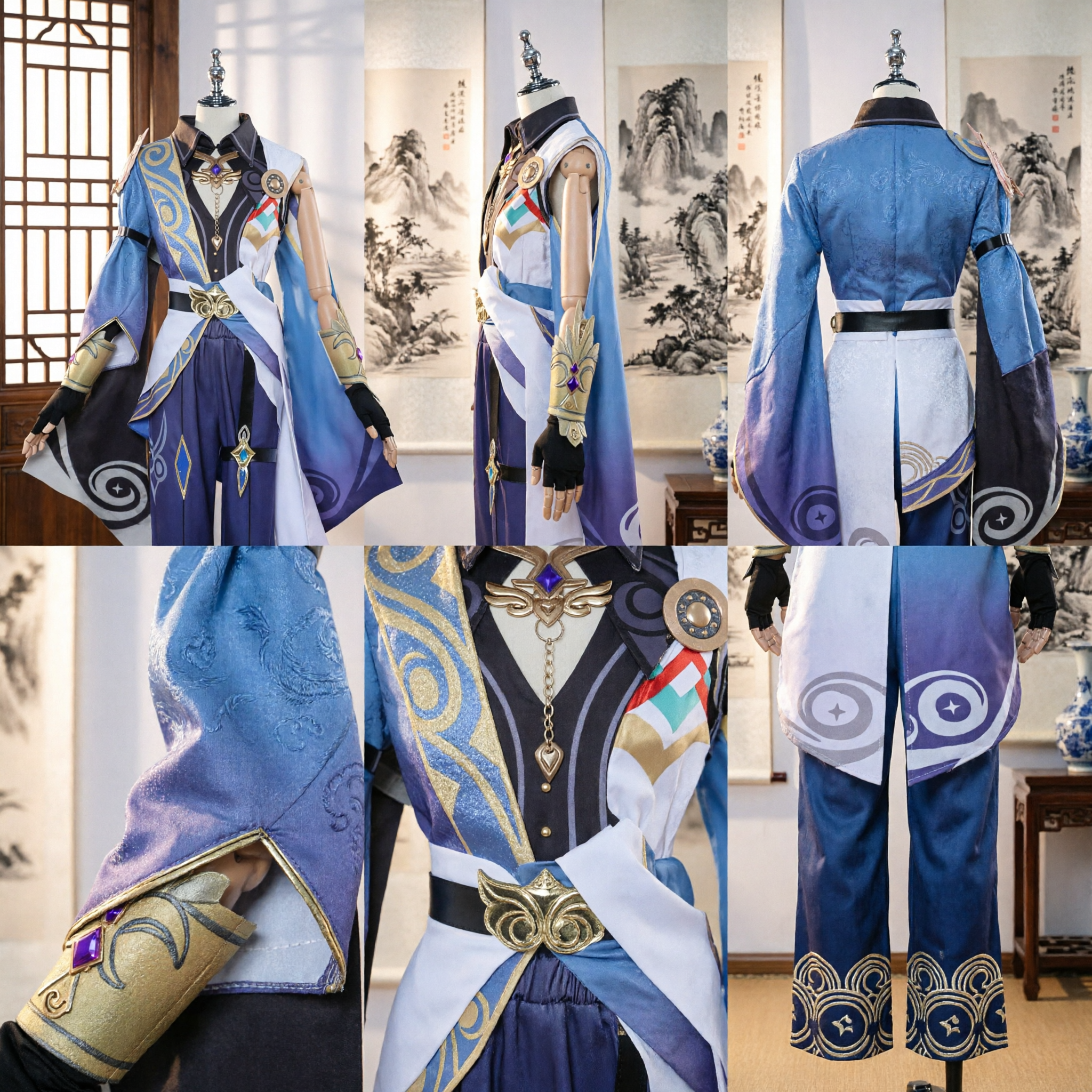 Genshin Impact Kaveh Cosplay Costume Full Set Men's Fantasy Anime Game Roleplay Halloween Outfit
