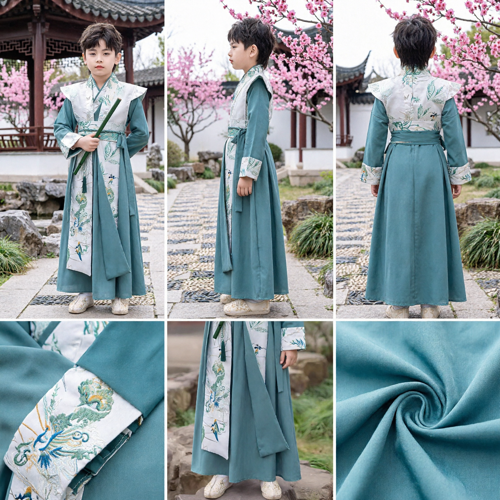 Traditional Chinese Hanfu for Boys Ancient Scholar Robe Kids Cosplay Costume Performance Outfit