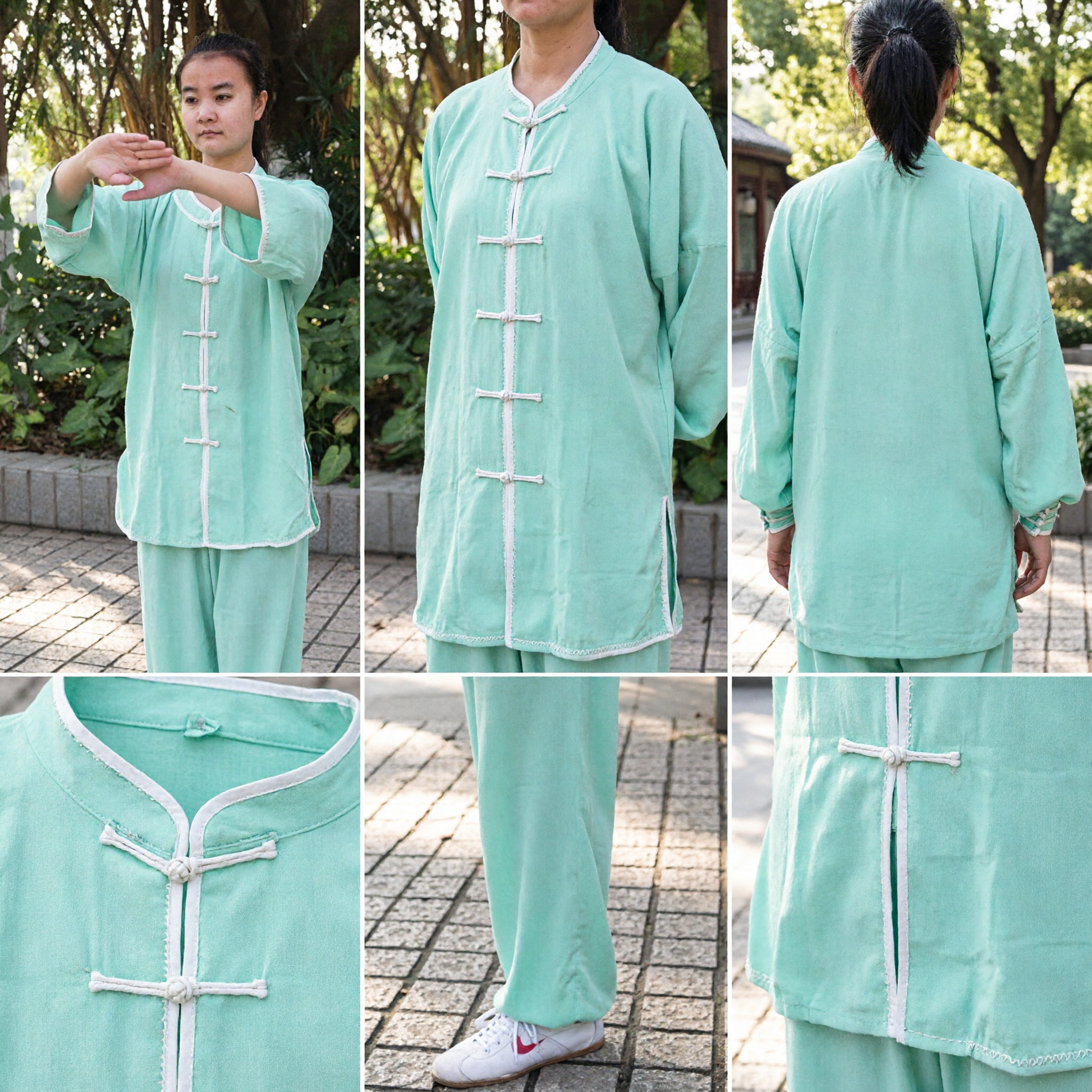 Women's Traditional Tai Chi Uniform Kung Fu Suit Martial Arts Clothing with Frog Buttons for Practice