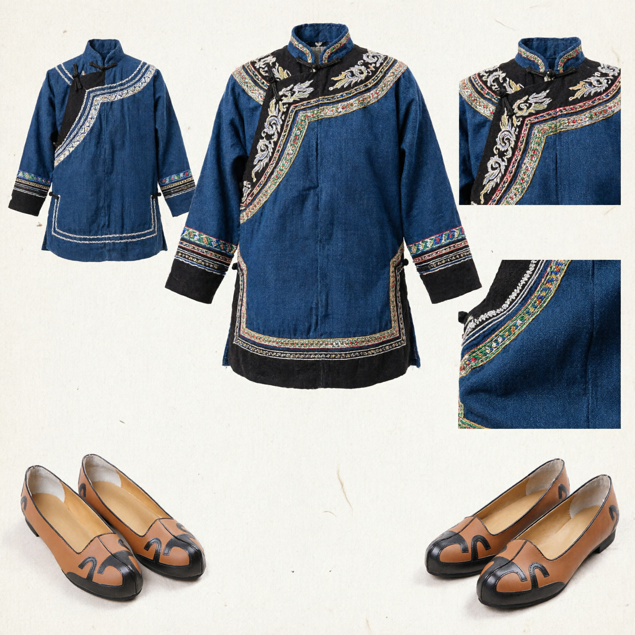 Traditional Chinese Leather Shoes Hanfu Tang Suit Flat Loafers Ethnic Footwear for Men and Women