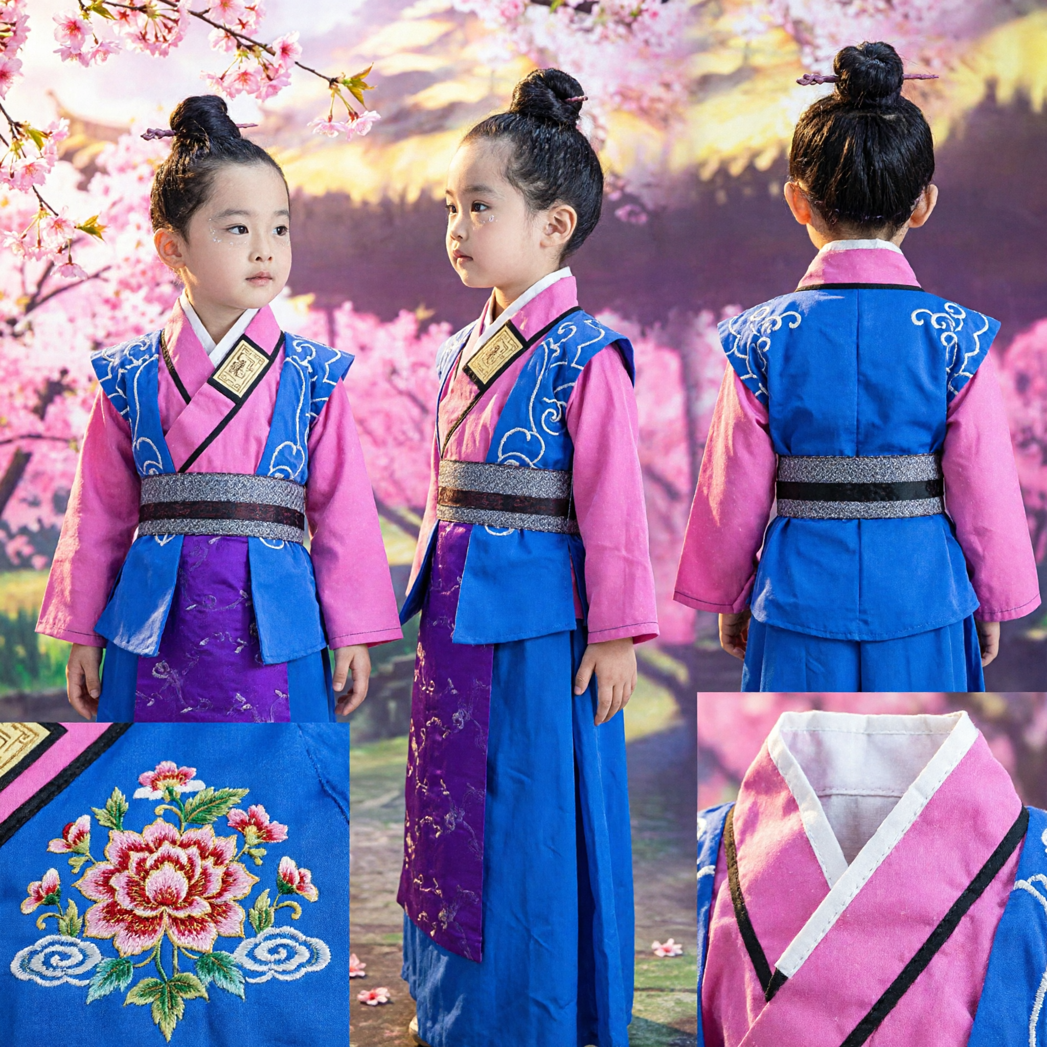 Ancient Chinese Traditional Hanfu Costume for Boys Kids Scholar Robe Tang Suit Stage Performance Outfit