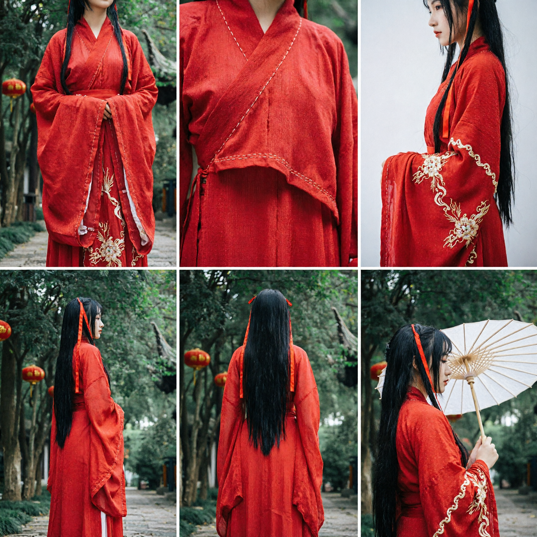 Traditional Chinese Red Hanfu Wedding Dress for Couples Ancient Costume Cosplay Robe Set