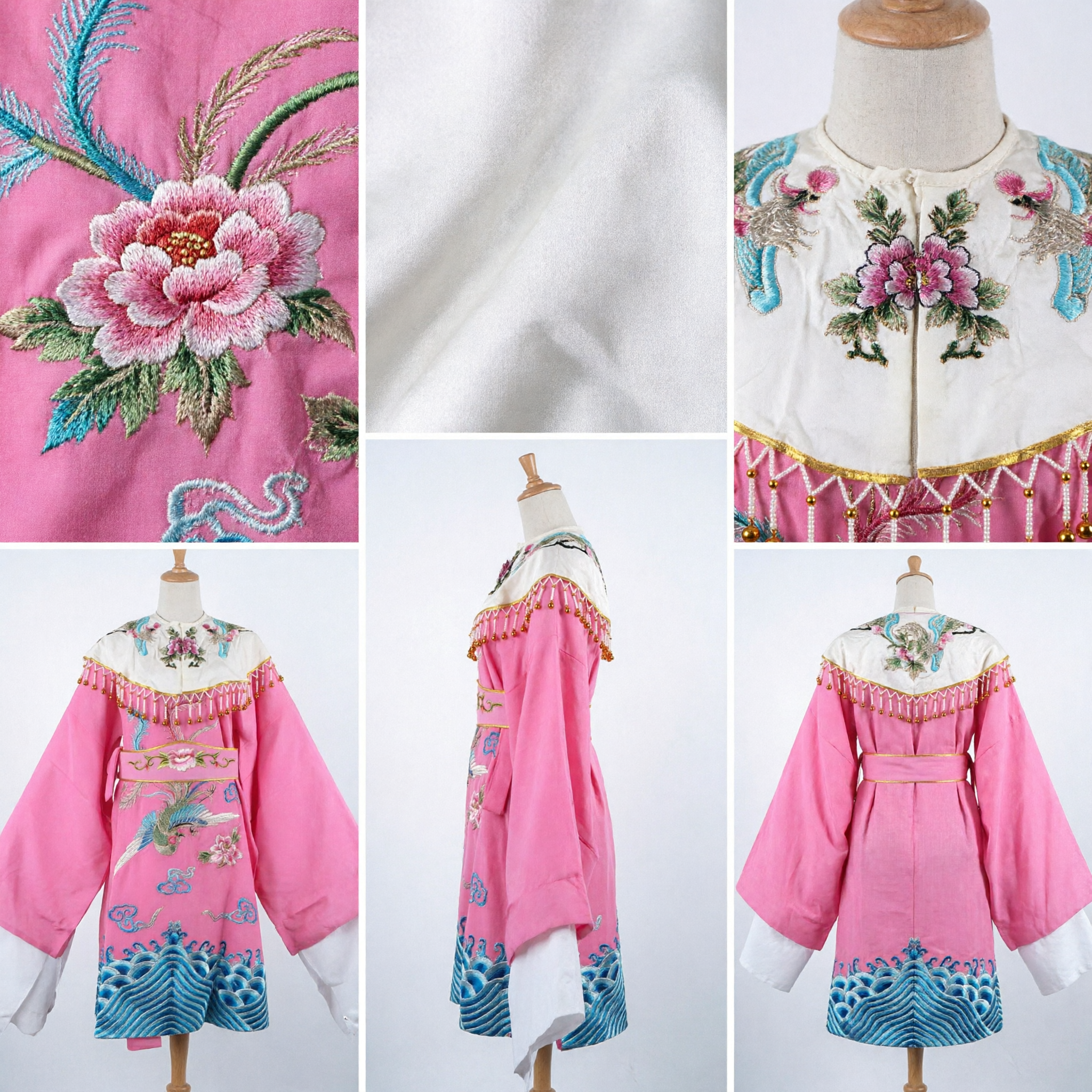 Traditional Chinese Opera Costume Pink Phoenix Embroidery Robe Ancient Princess Dress for Stage Performance